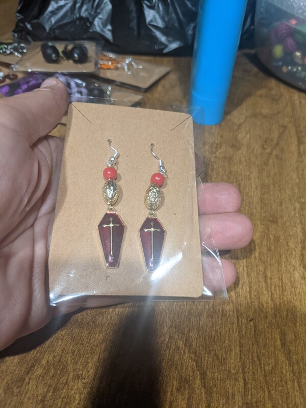 Coffin earrings